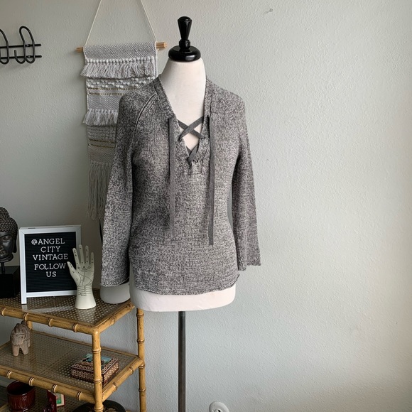 Brochu Walker Lace Up V-Neck Pullover - Picture 1 of 11